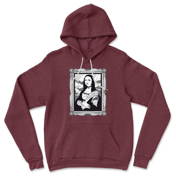 Gothic Monalisa Hoodie in Heather Maroon color